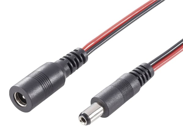 BKL Electronic Lavvolts-forlængerkabel Lavspændingsstik - Lavspændingstilslutning 5.5 mm 2.5 mm 5.5 mm 2.5 mm 3.00 m 1 stk