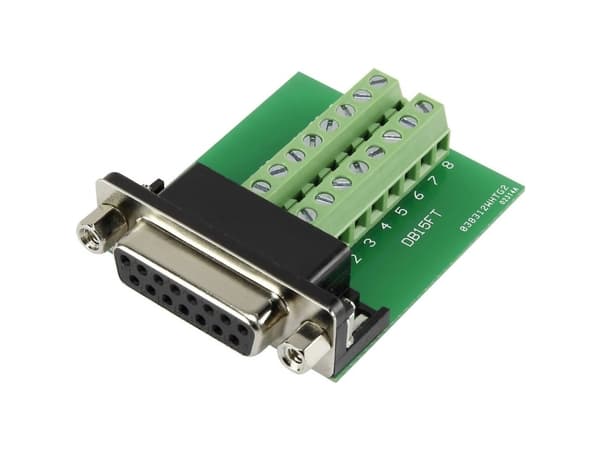 TRU COMPONENTS DSUB15F-16TB-2 1229333 D-SUB-tilslutning 90 ° Poltal: 15 Skruer 1 stk