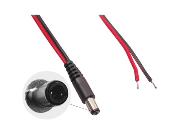 BKL Electronic Lavvoltstilslutningskabel Lavspændingsstik - åben ende 5.50 mm 2.10 mm 2.00 m 1 stk