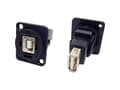 Miniatyrbild 2 av 2: XLR-adapter USB 2.0 B-kvinna till USB 2.0 A-kvinna Adapter, infällt montage CP30207N CP30207N Cliff Innehåll: 1 st