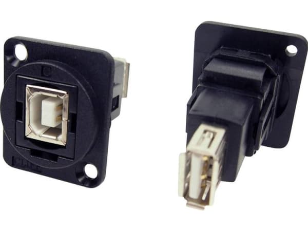 XLR-adapter USB 2.0 B-kvinna till USB 2.0 A-kvinna Adapter, infällt montage CP30207N CP30207N Cliff Innehåll: 1 st