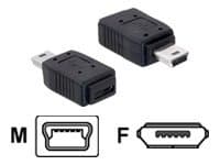 Delock - USB-adapter - mini-USB type B (hann) til Micro-USB type B (hunn) - svart