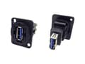 Miniatyrbild 2 av 2: XLR-adapter USB 3.0 A Female till USB 3.0 A Female Adapter, infällt montage CP30205N CP30205N CP30205N Cliff Innehåll: 1 st