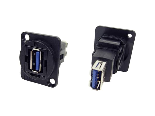XLR-adapter USB 3.0 A Female till USB 3.0 A Female Adapter, infällt montage CP30205N CP30205N CP30205N Cliff Innehåll: 1 st