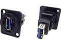 Miniatyrbild 1 av 2: XLR-adapter USB 3.0 A Female till USB 3.0 A Female Adapter, infällt montage CP30205N CP30205N CP30205N Cliff Innehåll: 1 st