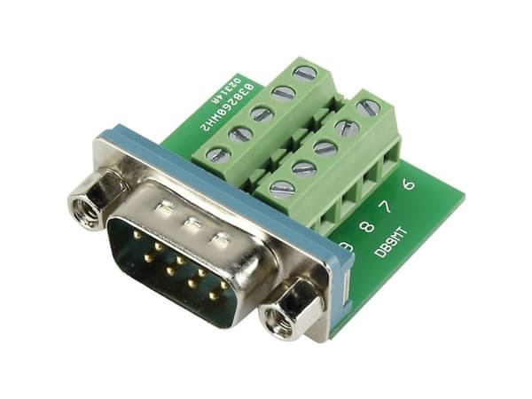 TRU COMPONENTS DSUB09M-10TB-2 1229332 D-SUB-stik 90 ° Poltal: 9 Skruer 1 stk