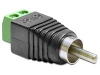 Delock Adapter RCA male > Terminal Block - Video/audio-adapter - videokomponent / audio - 2-pins terminalblokk hann til RCA hann