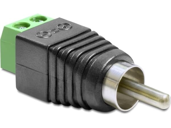 Delock Adapter RCA male > Terminal Block - Video/audio-adapter - videokomponent / audio - 2-pins terminalblokk hann til RCA hann