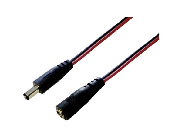 TRU COMPONENTS Pienjännitejatkokaapeli Pienjänniteliitin - Pienjänniteliitäntä 5,5 mm 2,1 mm 5,5 mm 2,1 mm 3,00 m 1 kpl 1 kpl