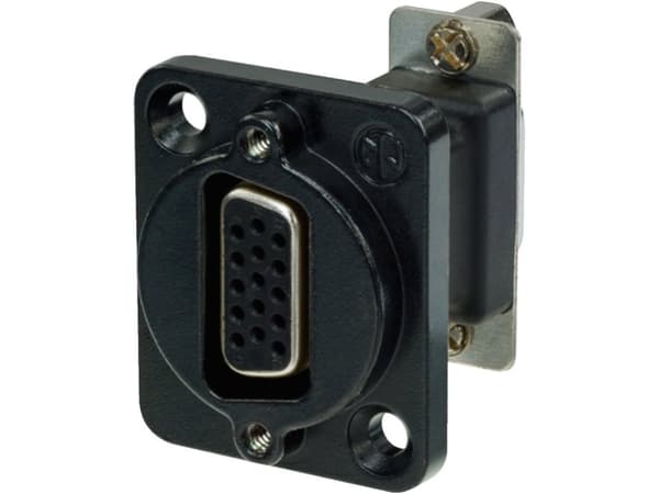 Neutrik NADB15FF-B, VGA, VGA, Sort, Rustfritt stål