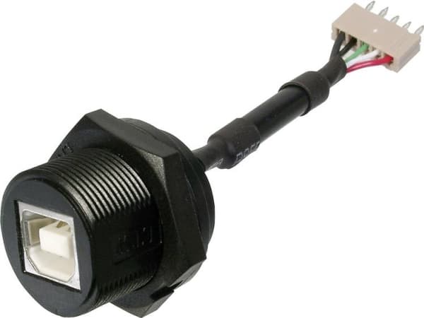 USB-stik 2.0 - IP67 Tilslutning, indbygning TC-A-USB-BPFS-203 USB B-tilslutning på 5-polet Stik 1586509 TRU COMPONENTS Indhold: 1 stk