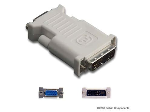 Belkin - DVI-adapter - DVI-A (hann) til HD-15 (VGA) (hunn) - tommelskruer