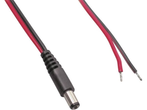 TRU COMPONENTS Pienjänniteliitäntäkaapeli Pienjänniteliitin - avoin pää 5,50 mm 2,10 mm 0,50 m 1 kpl 1 kpl