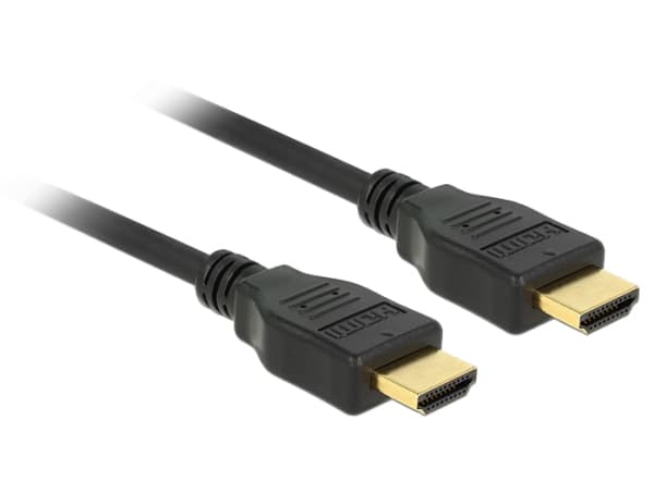 Delock - HDMI-kabel med Ethernet - HDMI hane till HDMI hane - 2 m - trippelskärmad partvinnad - svart - stöd för 4K