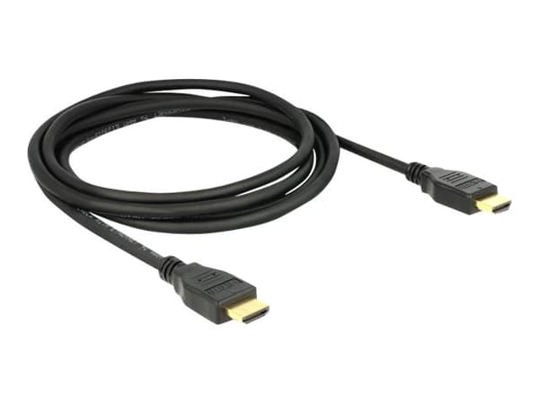 Delock - HDMI-kabel med Ethernet - HDMI hane till HDMI hane - 2 m - trippelskärmad partvinnad - svart - stöd för 4K