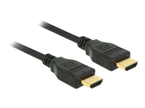 Delock - HDMI-kabel med Ethernet - HDMI hane till HDMI hane - 2 m - trippelskärmad partvinnad - svart - stöd för 4K
