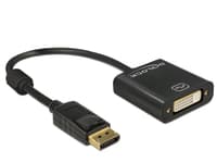 Delock - DisplayPort-adapter - DisplayPort (hann) til DVI-I (hunn) - 20 cm - svart