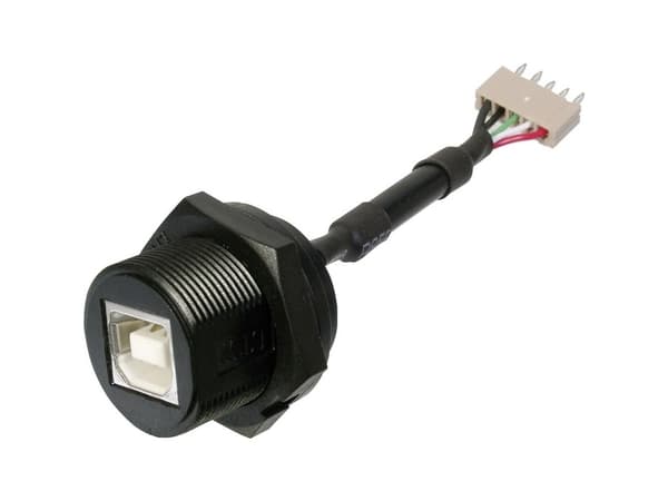 USB-stik 2.0 - IP67 Tilslutning, indbygning USB B-tilslutning på 5-polet stik A-USB-BPFS ASSMANN WSW Indhold: 1 stk