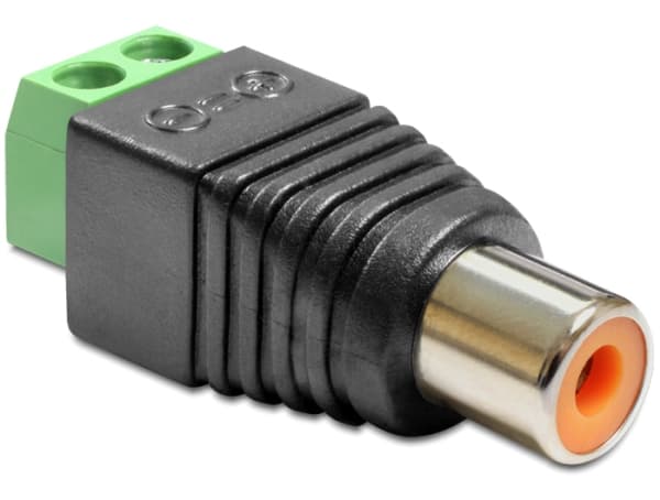 Delock Adapter RCA female > Terminal Block - Adapter för video / ljud - komponentvideo/ljud - 2 stifts terminalblock hona till RCA hona
