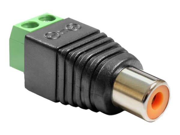 Delock Adapter RCA female > Terminal Block - Adapter för video / ljud - komponentvideo/ljud - 2 stifts terminalblock hona till RCA hona