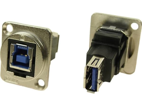 XLR-adapter USB B-kontakt 3.0 till USB A-honor 3.0 Adapter, infällt montage CP30206NM CP30206NM CP30206NM Cliff Innehåll: 1 st