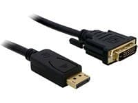 Delock - DVI-kabel - DisplayPort (hann) til DVI-D (hann) - 1 m - tommelskruer