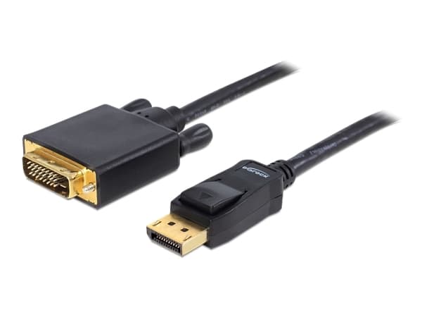 Delock - DVI-kabel - DisplayPort (hann) til DVI-D (hann) - 1 m - tommelskruer