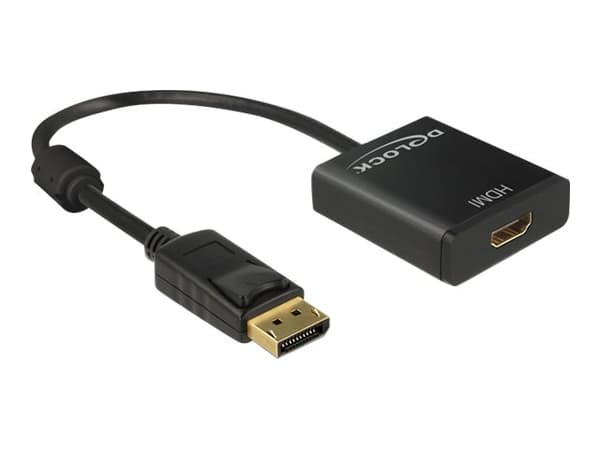 Delock Adapter Displayport 1.2 male > HDMI female 4K Active - Videokonverter - Parade PS171 - DisplayPort - HDMI - svart - løsvekt