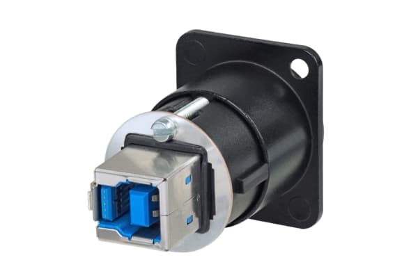 Neutrik NAUSB3-B, USB-A, USB-B, Sort