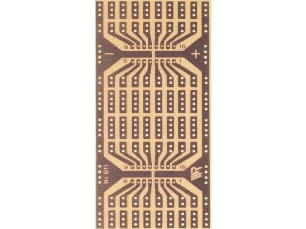 Rademacher WR-Typ 911 Printplade til eksperimenter Hårdt papir (L x B) 110 mm x 80 mm 35 µm Rastermål 2.54 mm Indhold 1 stk