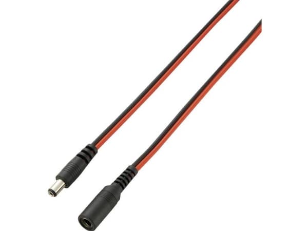 VOLTCRAFT Pienjännitejatkojohto Pienjänniteliitin - Pienjänniteliitäntä 5,5 mm 2,5 mm 5,5 mm 2,5 mm 3,00 m 1 kpl 1 kpl
