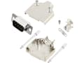 Miniatyrbild 1 av 2: MH Connectors MHDM9-DM9P-K D-SUB stiftlist set 180° Polantal: 9 Lödskål 1 st