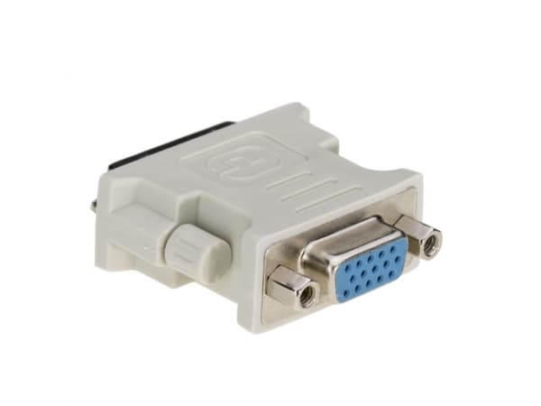 Akyga AK-AD-12 - Video adapter - DVI-I (hann) til 15 pin D-Sub (DB-15) (hunn) - tommelskruer - hvit