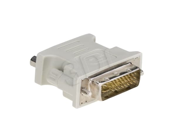Akyga AK-AD-12 - Video adapter - DVI-I (hann) til 15 pin D-Sub (DB-15) (hunn) - tommelskruer - hvit