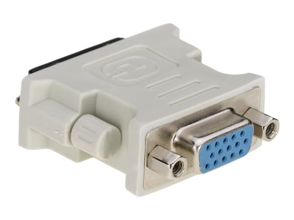 Akyga AK-AD-12 - Video adapter - DVI-I (hann) til 15 pin D-Sub (DB-15) (hunn) - tommelskruer - hvit
