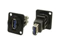 Miniatyrbild 2 av 2: XLR-adapter USB A male 3.0 till USB 3.0 B female Adapter, infälld montering CP30205NMB CP30205NMB CP30205NMB Cliff Innehåll: 1 st