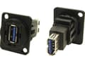 Miniatyrbild 1 av 2: XLR-adapter USB A male 3.0 till USB 3.0 B female Adapter, infälld montering CP30205NMB CP30205NMB CP30205NMB Cliff Innehåll: 1 st