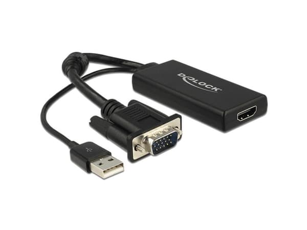 Delock - Videokonverter - VGA - HDMI - svart - løsvekt