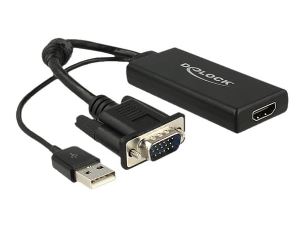Delock - Videokonverter - VGA - HDMI - svart - løsvekt