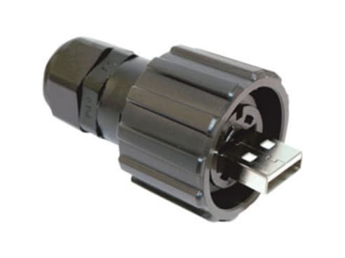 Conec 17-200121, USB 2.0, Sort, Guld, IP67, 30 V, -40 - 85 °C