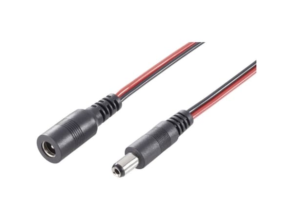 TRU COMPONENTS Lavvolts-forlængerkabel - 5.5 mm 2.5 mm 5.5 mm 2.5 mm 1 stk