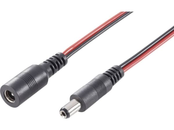 TRU COMPONENTS Lavvolts-forlængerkabel - 5.5 mm 2.5 mm 5.5 mm 2.5 mm 1 stk