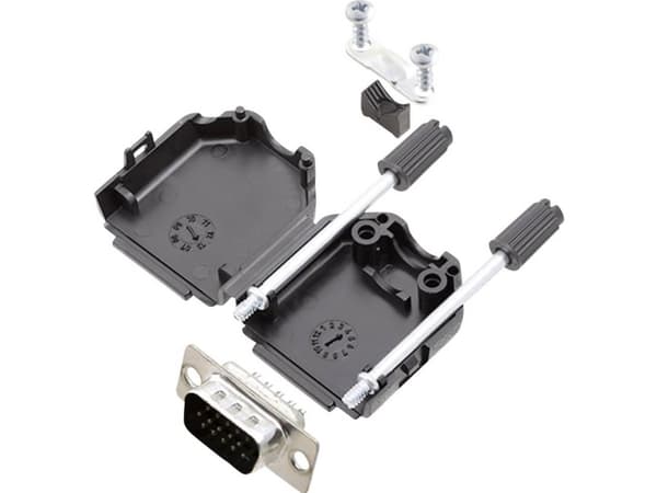 encitech DPPK09-BK-HDP15-K 6355-0011-01 D-SUB stiftliste-sæt 180 ° Poltal: 15 Loddekop 1 Set