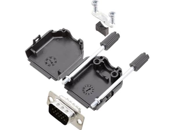encitech DPPK09-BK-HDP15-K 6355-0011-01 D-SUB stiftliste-sæt 180 ° Poltal: 15 Loddekop 1 Set