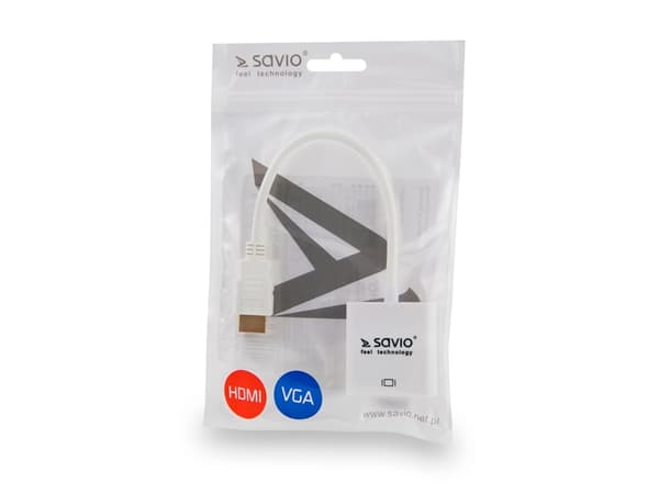 Savio CL-27B, 0,1 m, HDMI Type A (Standard), VGA (D-Sub), Hankjønn, Hunkjønn, 1920 x 1200 piksler