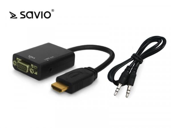 SAVIO CL-23 Adapter HDMI - VGA with audio - Videokonverterare - HDMI - VGA