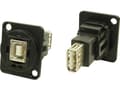 Miniatyrbild 1 av 2: XLR-adapter USB B-plug 2.0 till USB 2.0 B female Adapter, infälld montering CP30207NMB CP30207NMB Cliff Innehåll: 1 st