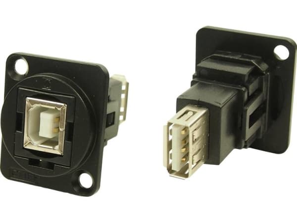 XLR-adapter USB B-plug 2.0 till USB 2.0 B female Adapter, infälld montering CP30207NMB CP30207NMB Cliff Innehåll: 1 st