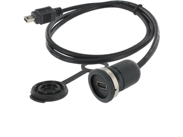 Mini-USB 2.0 tyyppi B. Alustaliitin, uppoasennus M16 encitech Sisältö: 1 kpl