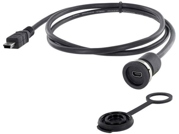 Mini-USB 2.0 tyyppi B. Alustaliitin, uppoasennus M16 encitech Sisältö: 1 kpl